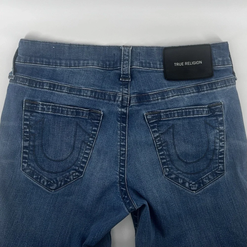 True Religion Devin Men's Jeans 31x30 Slim No Flap Medium Wash‎ Denim